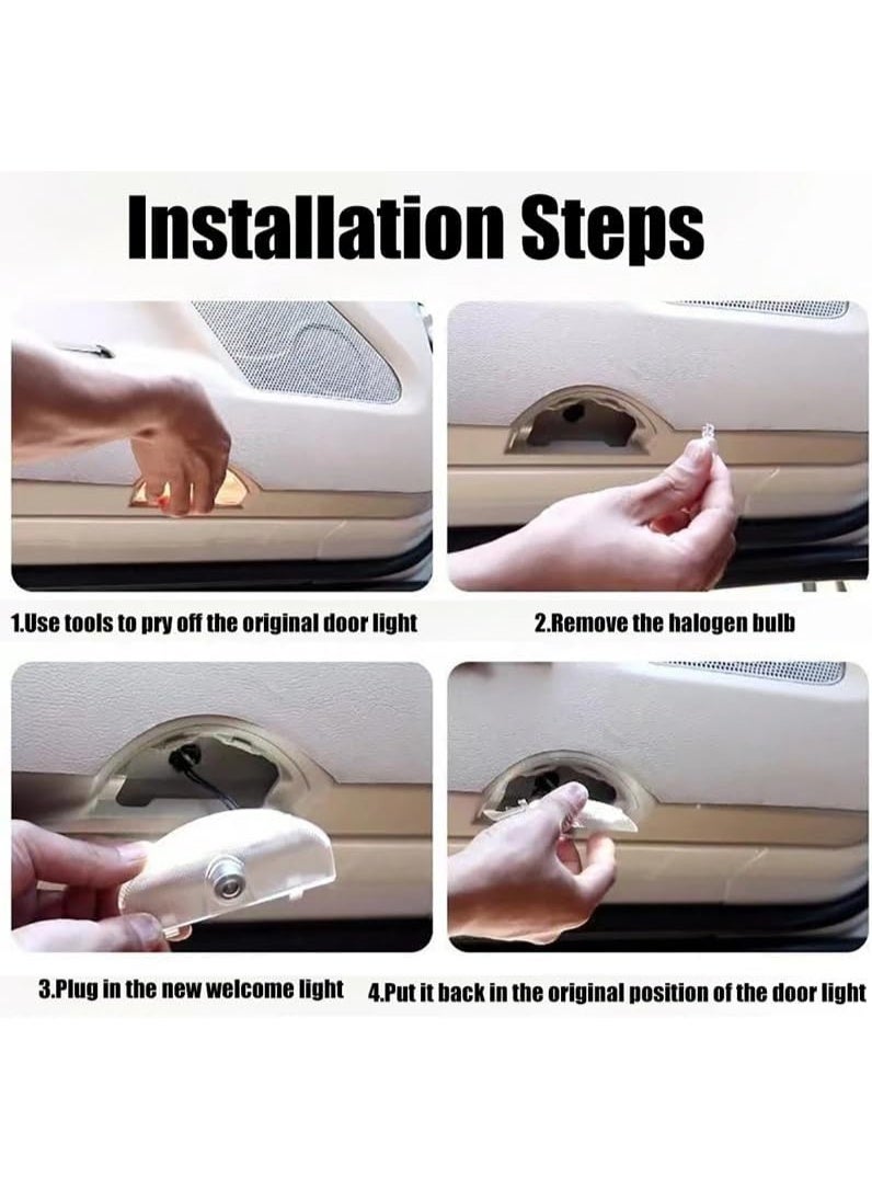 فيريكس إضاءة ترحيب LED لميتسوبيشي باجيرو – مصباح إسقاط شعار باجيرو للأبواب، شعار مخصص عالي الدقة، دائرة ذكية بدون أخطاء، تركيب سهل Plug & Play (قطعتان) - Image 5